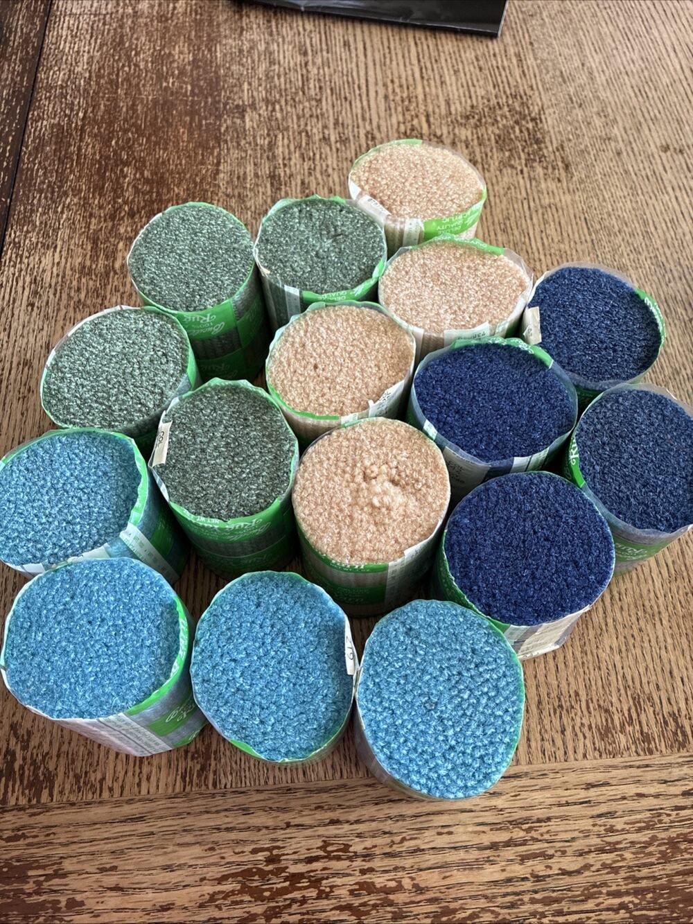 NEW Lot 16 X Vintage Bucilla Acrylic Latch Hook Rug Yarn Blue Green Tan